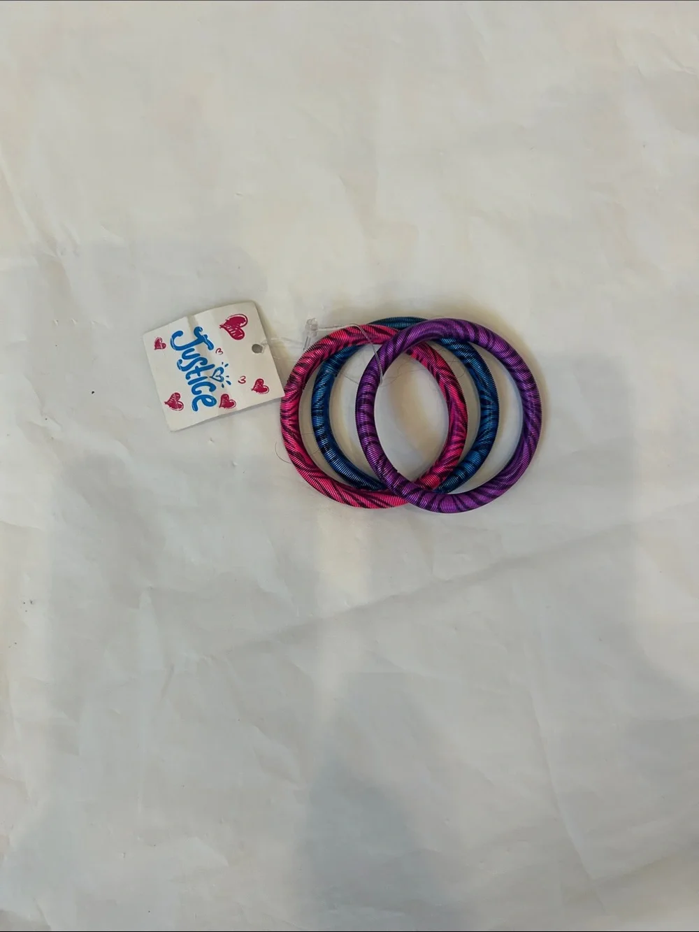 Justice Twisted Stretch Hair Bands – Hot Pink, Royal Blue & Violet